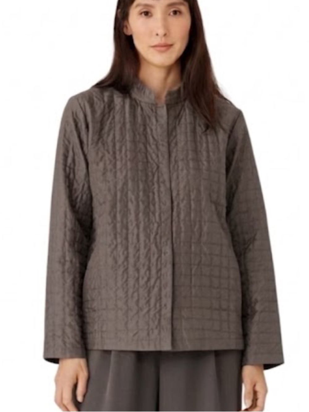 Eileen Fisher Silk Habutai Quilted Jacket size XL